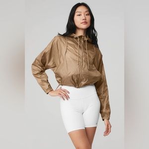 alo yoga sprinter jacket in gravel